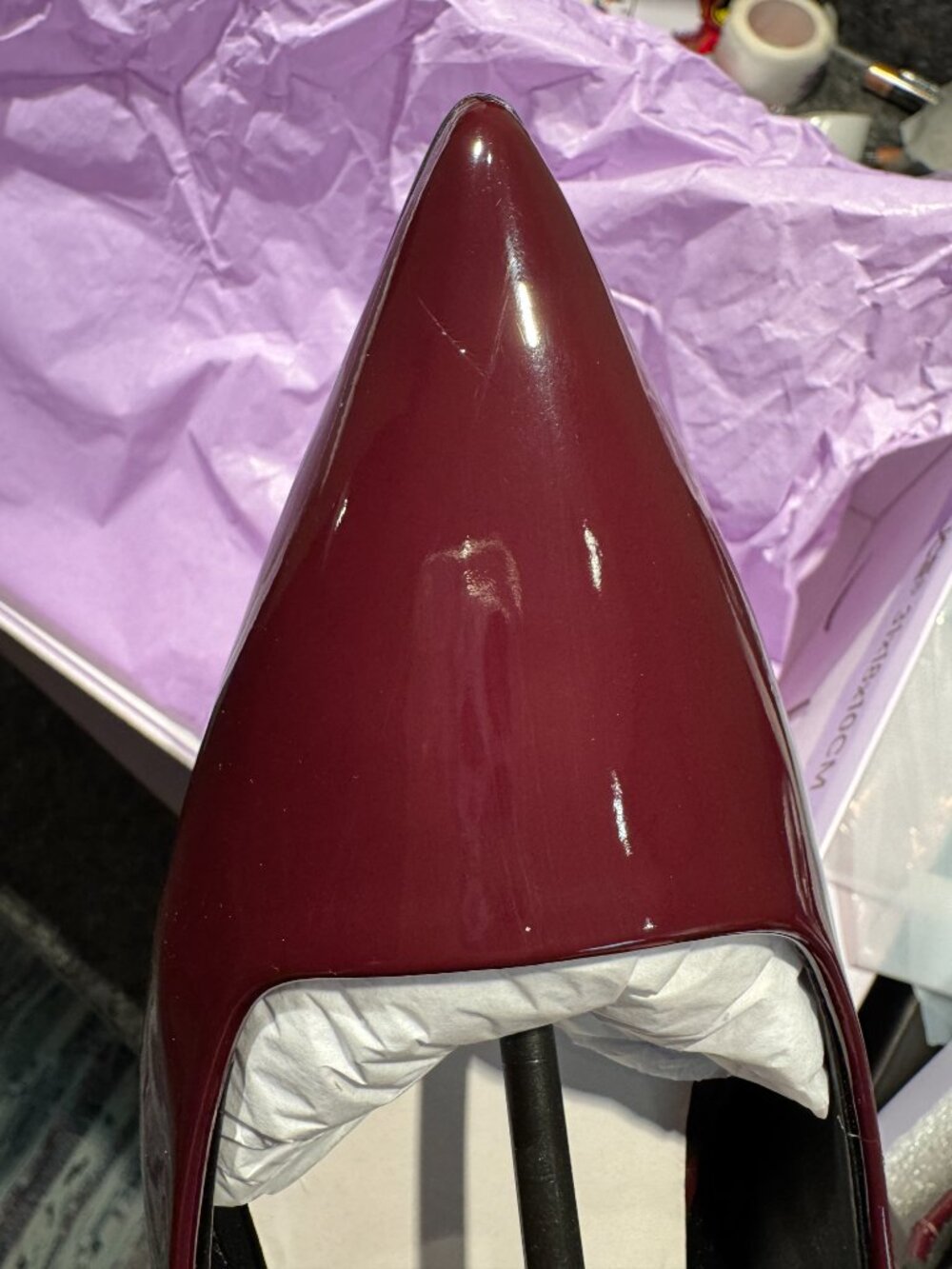 Madden Girl Brynnn Vamp Patent Pumps Pointed Toe Heels burgundy merlot SZ 8 - Picture 15 of 16